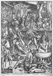Scene from the Apocalypse, The martyrdom of St. John the Evangelist, Latin edition, 1511