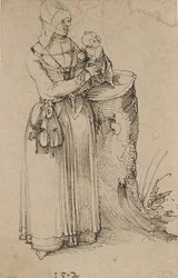 Standing Figure of a Woman holding a Child
