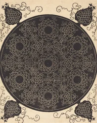 The Fourth Knot combining seven circular groups of knots with black centers, probably 1506-1507.