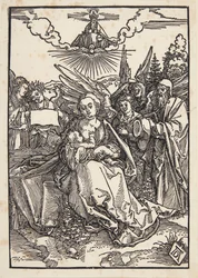 The Holy Family with Five Angels