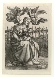 The Madonna and Child crowned by two angels