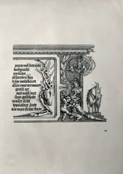 The Triumphal Arch of Emperor Maximilian I of Germany: detail of a deer-skin with an inscription lauding the Emperor
