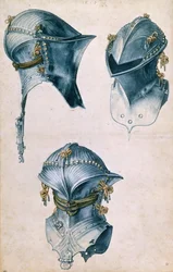 Three Views of a Jousting Helmet, c. 1500