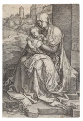 Virgin and Child Seated by the Wall