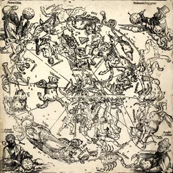 Northern Celestial Hemisphere with Twelve Zodiac Images