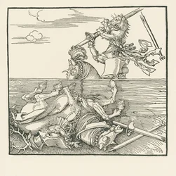 The Foreign Tournament. Maximilian Lifts His Opponent Jacop de Heri Out of the Saddle