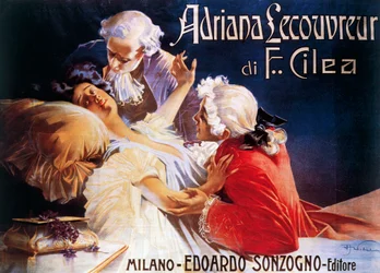Poster for Opera Adriana Lecouvreur, by Francesco Cilea