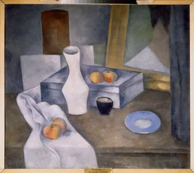 Still Life with Apples and Blue Saucer