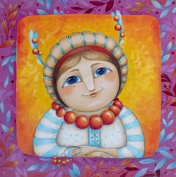 Happy Folk Art Girl