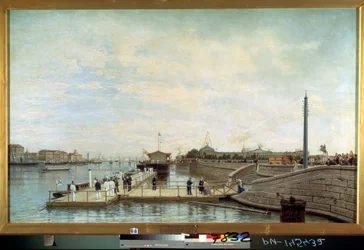 Ceremony for the Bicentennial of the Birth of Tsar Peter I the Great on the Neva in Saint Petersburg