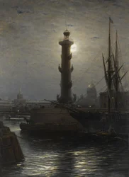 The Rostral Column near the Stock Exchange in St. Petersburg