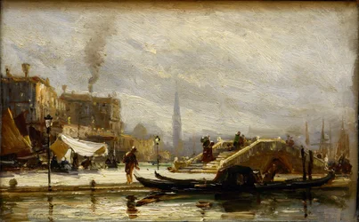 Venice Near the Railroad Station. Noon