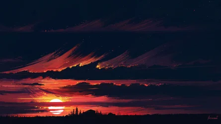 Dramatic Sunset Horizon