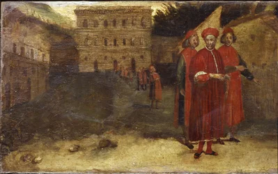 Luca Pitti Italian banker, in front of his palace
