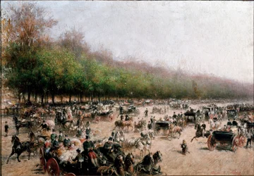View of Carriages Traffic Near Porta Venezia in Milan (c.1850)