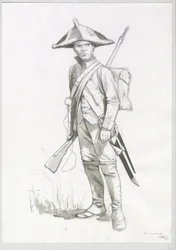 First Empire (1804-1814 and 1815): costume of a Napoleonic army soldier, French gunner