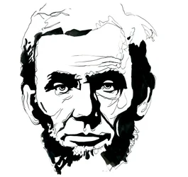 Portrait of American president Abraham Lincoln