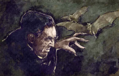 Portrait of Hungarian Actor Bela Lugosi as Count Dracula