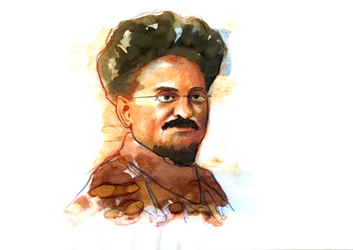 Portrait of Leon Trotsky (1879-1940), Marxist revolutionary and theorist, Soviet politician, and the founding leader of the Red Army