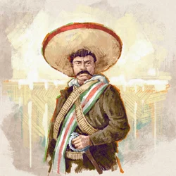 Portrait of Mexican Revolutionary Pancho Villa, 2023 (illustration)