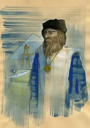 Portrait of Michel de Notre Dame (Nostradamus), English astrologer