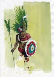 Portrait of Aztec emperor Moctezuma II