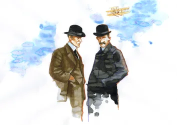 Portrait of Orville and Wilbur Wright