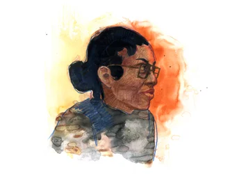 Portrait of Rosa Parks (1913-2005) iconic figure in the fight against racial segregation in the United States