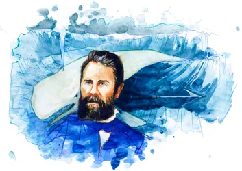 Portrait of the American Writer Herman Melville (1819-1891)