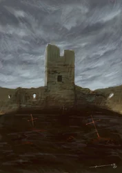 Tombs of a cemetery abandoned among the ruins