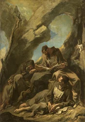 Three Capuchin Monks Meditating in Prayer