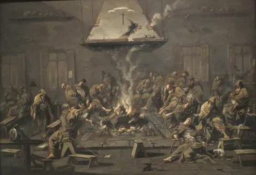 Interior with Monks