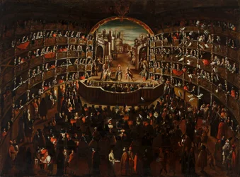 The Theatre, with a Scene from the Opera 