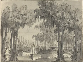 A Palatial Garden with Circular Terraces