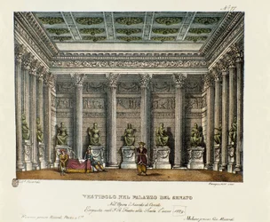 The Vestibule of the Palace of the Senate (Act I). Scenography for the Opera 
