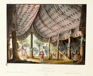 View of the royal tent of Genghis Khan for the ballet Genis-Kan