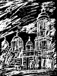 Church under clouds