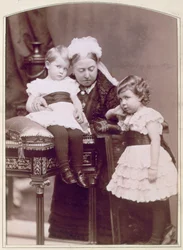 Queen Victoria with two of her grandchildren, April 1886