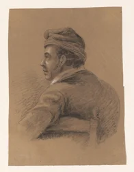 Bust of a Seated Man, Seen from the Back