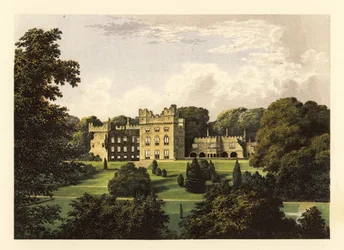 Hutton Hall, Cumbria, England (engraving)