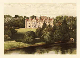 Keele Hall, Staffordshire, England, 1880 (engraving)