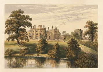 Ripley Castle, Yorkshire, England (engraving)
