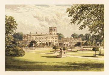 Trentham Hall, Staffordshire, England, 1880 (engraving)