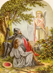 Christian and Hopeful Caught in the Net, from The Pilgrims Progress by John Bunyan, published c.1880