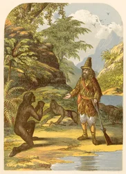 Robinson Crusoe Rescuing Friday from the Savages