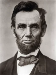 Portrait of Abraham Lincoln (1809-1865), 16th President of the United States of America. Photograph by Alexander Gardner