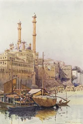 The Ghats below Aurangzebs Mosque, Benares