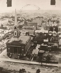 View south from the cupola of the courthouse in Chicago, 1858