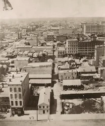 View west from the cupola of the courthouse in Chicago, 1858