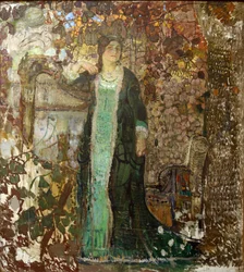 Harpist. Portrait of Tatiana Sergeevna Bartseva